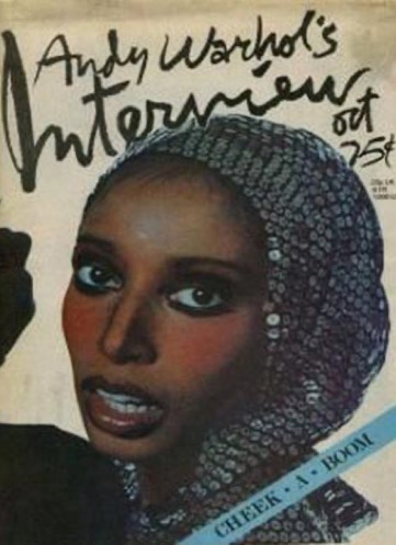 1960s model Donyale Luna graces the cover of the October 1974 edition of Warhol's 'Interview' magazine