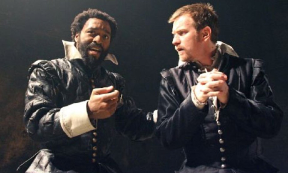 Chiwetel Ejiofor and Ewan McGregor in Shakespeare's Othello at the Donmar Warehouse, December 2007.