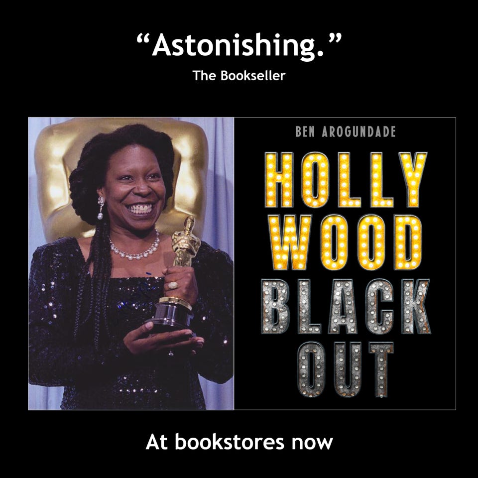 Hollywood Blackout Oscar history book - famous black celebrity Academy Award-winners - Whoopi Goldberg