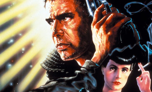 Art graphic creative poster for Bladerunner movie Harrison Ford